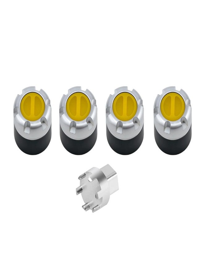 DJX M4 Wheel Nuts Center Locking Hubs Wheel Caps W/Tool for Traxxas TRX4 Axial SCX10 90046 D90 Tamiya Redcat HPI 1/10 RC Crawler Car(Yellow) - Image 3